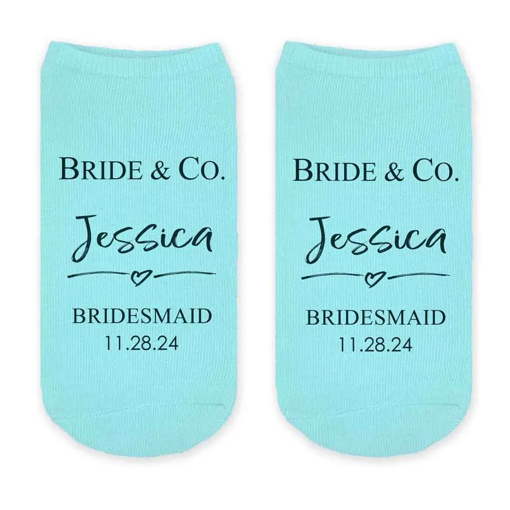 Bridal Party Wedding Socks | Something Blue for the Bride | Custom Socks