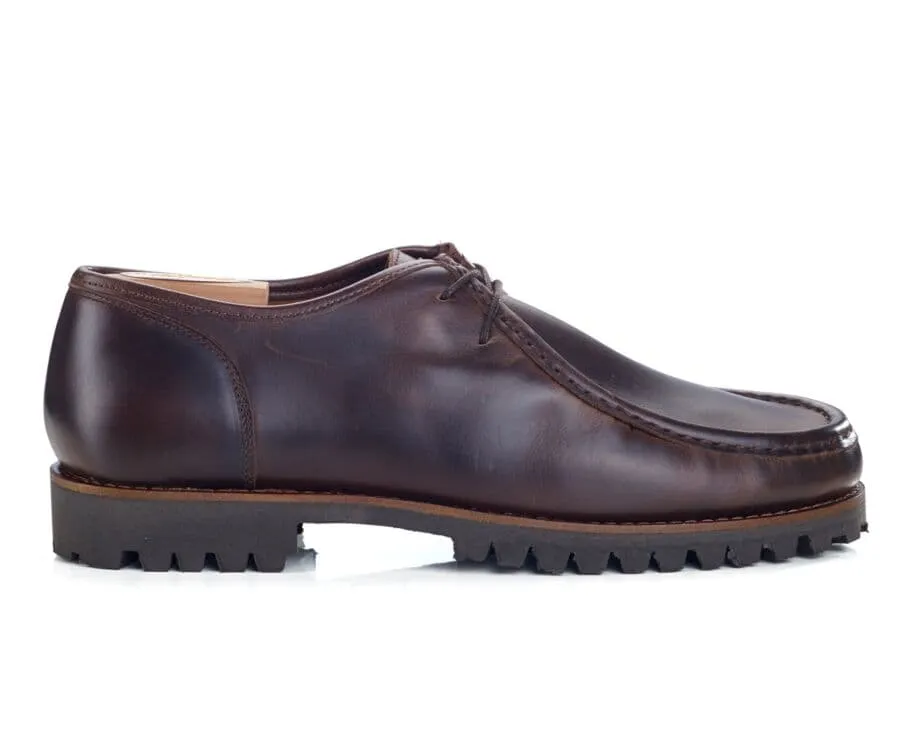 Brown Derby Shoes - Rubber outsole - COLNEY GOMME