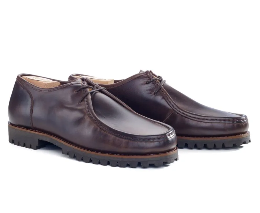 Brown Derby Shoes - Rubber outsole - COLNEY GOMME