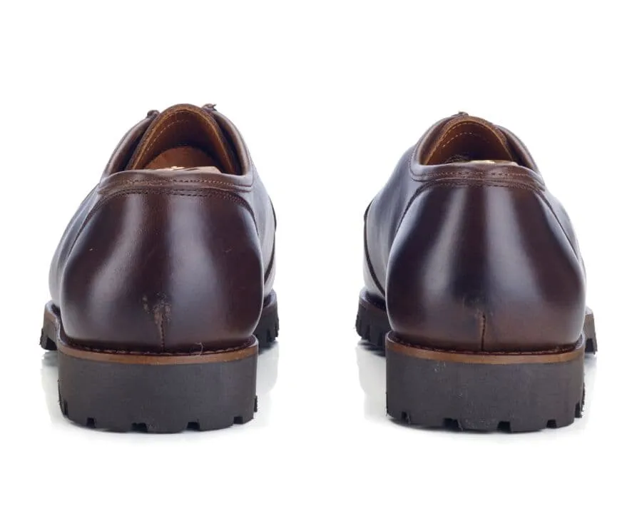 Brown Derby Shoes - Rubber outsole - COLNEY GOMME