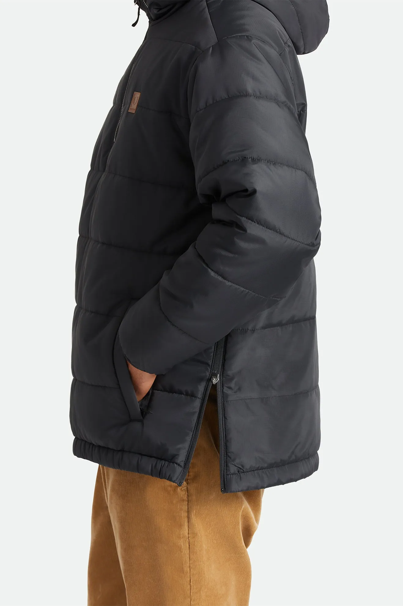 Cass 1/2 Zip Hooded Puffer Jacket - Black