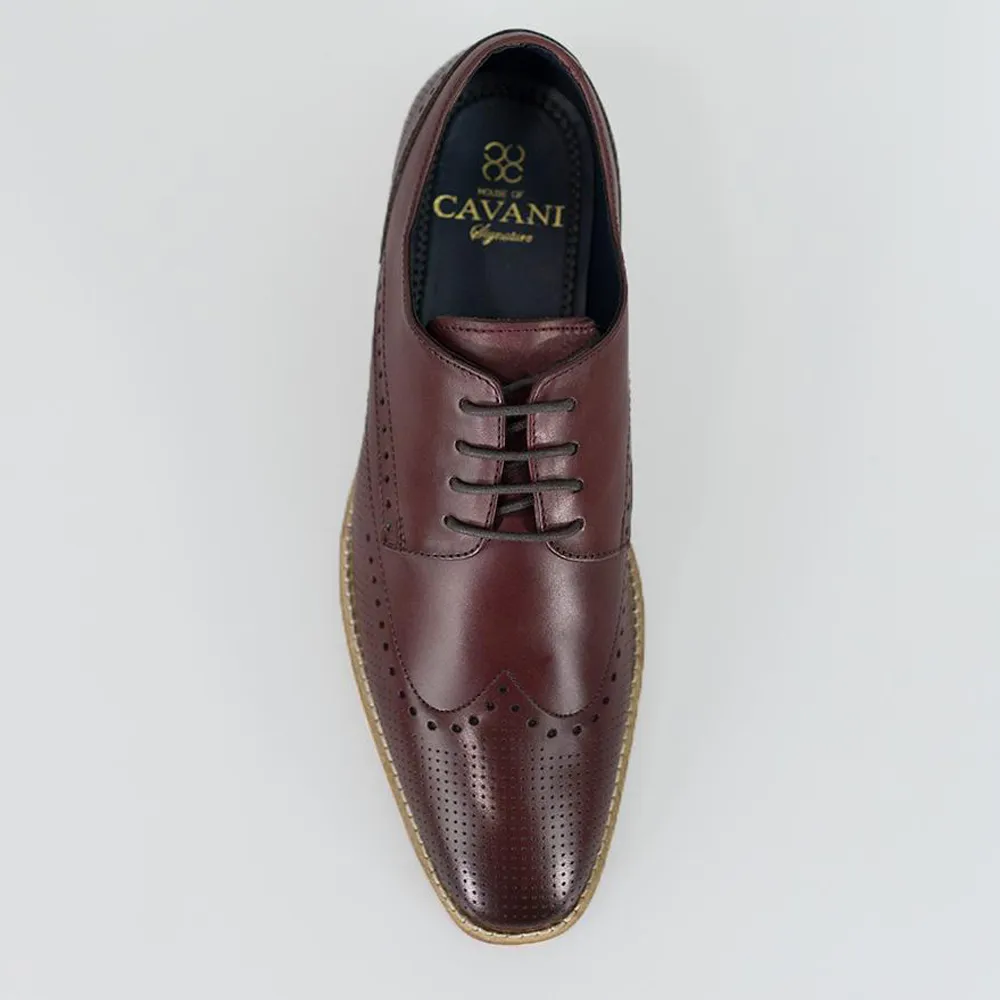 Cavani Rome Wine Signature Leather Shoes