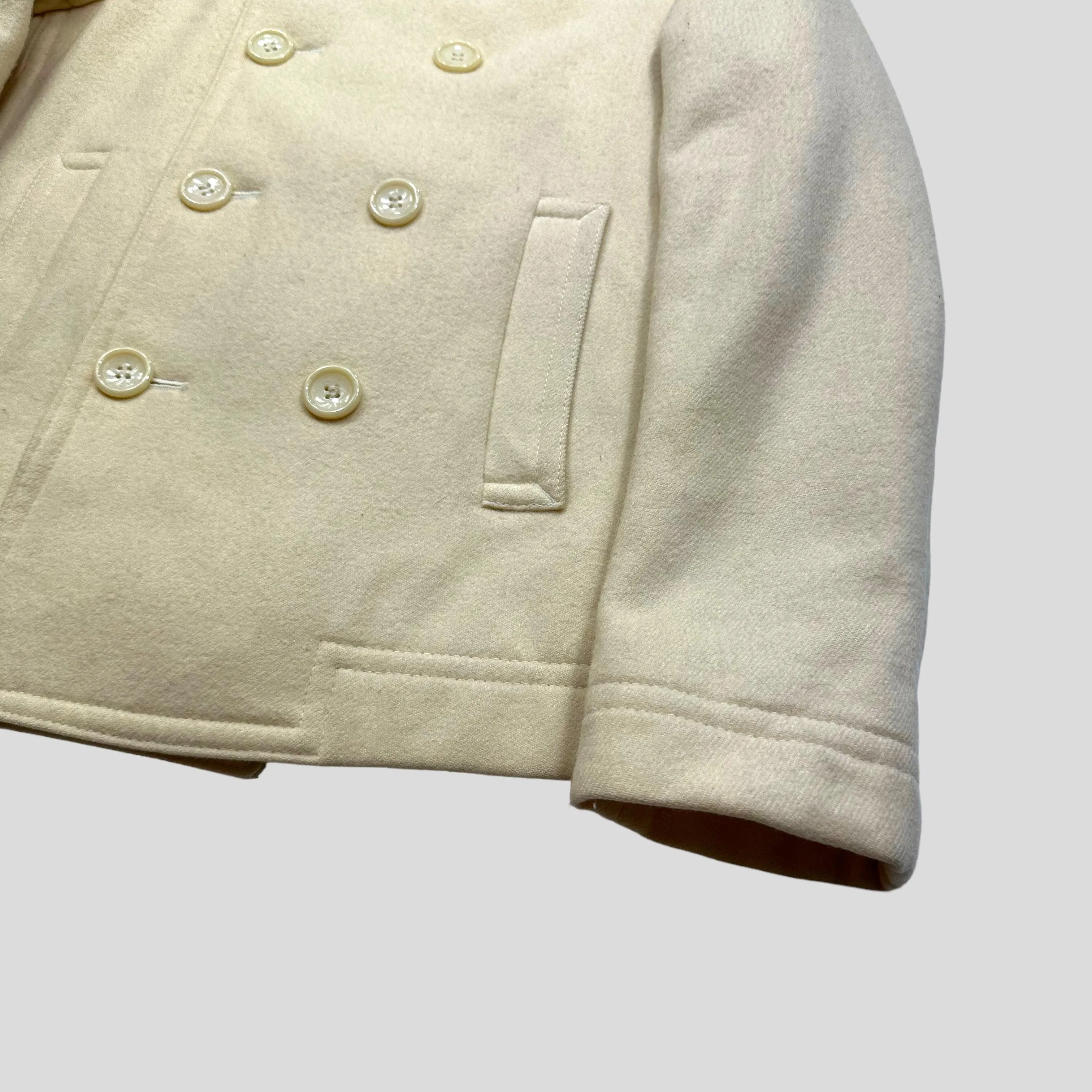 CDG Tricot 2002 Cream Angora & Wool Mini Blazer Jacket - S