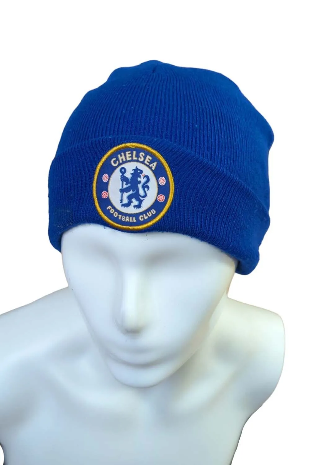 Chelsea FC Royal Blue Knitted Winter Hat Football Club Badge Official - Pepper Tree London