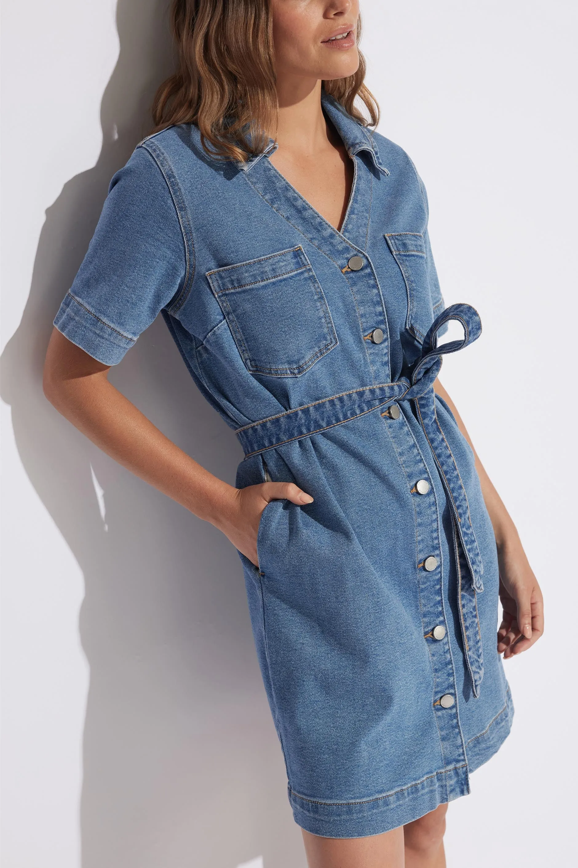 Chloe Button Down Denim Dress