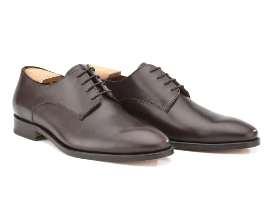 Chocolate Derby Shoes - Leather outsole - BROUGHTON