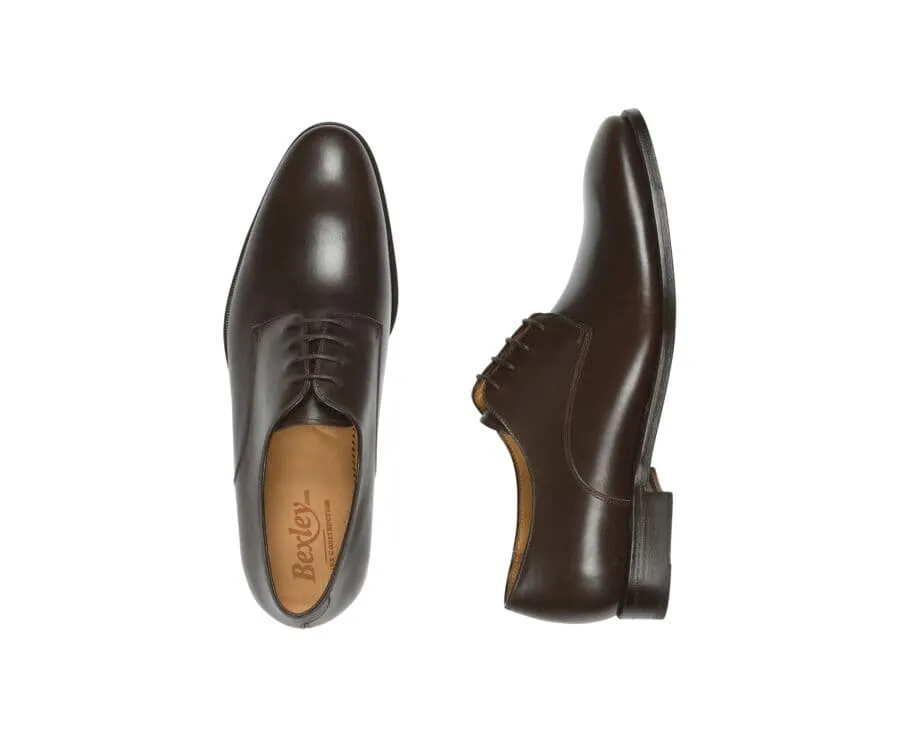 Chocolate Derby Shoes - Leather outsole - BROUGHTON