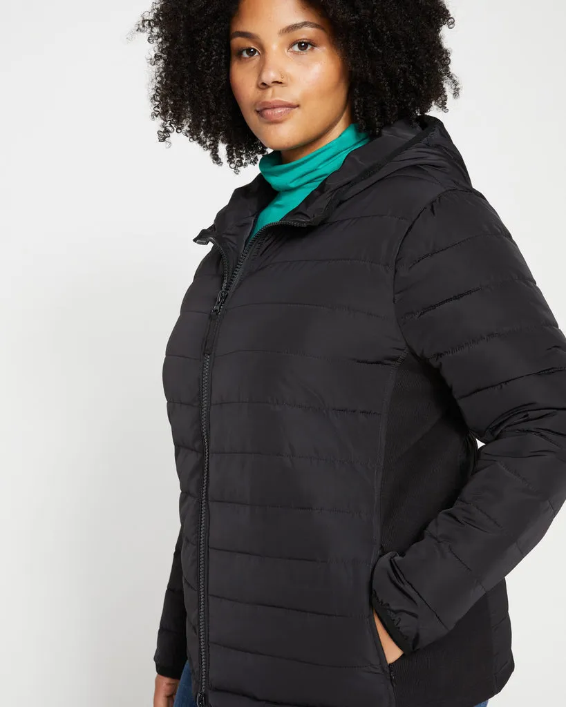 Comfort Panel Light Down Jacket - Black