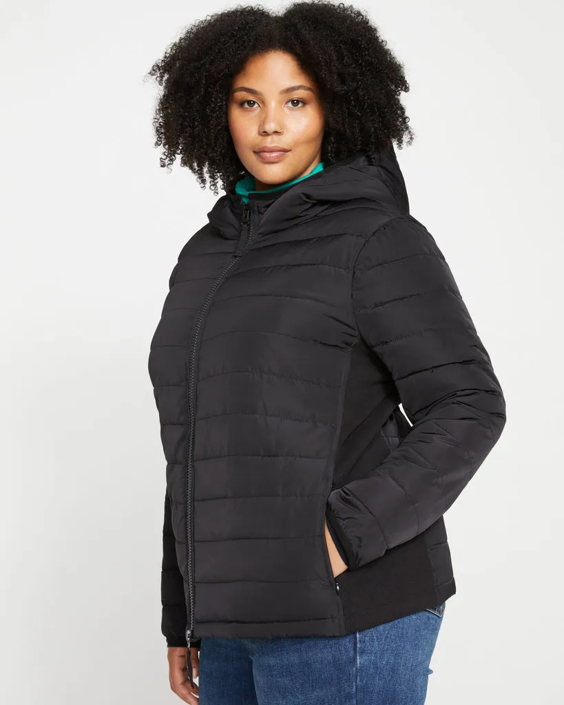 Comfort Panel Light Down Jacket - Black