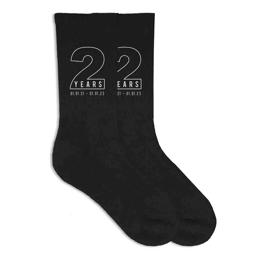 Custom Anniversary Socks for Husband - Personalized 2 Year Gift