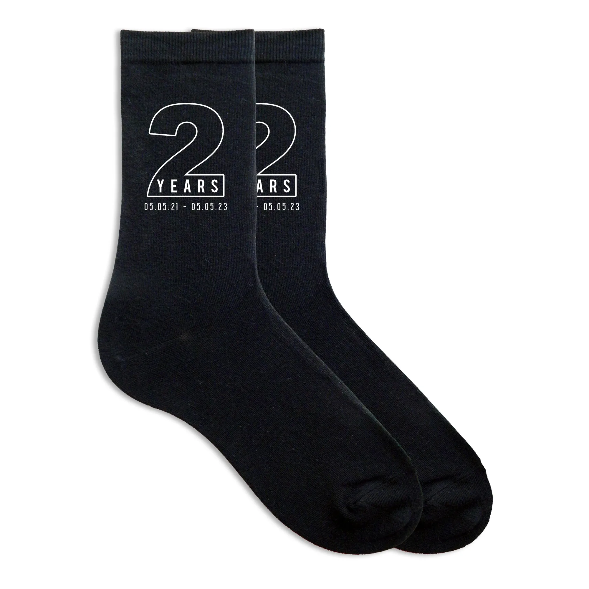 Custom Anniversary Socks for Husband - Personalized 2 Year Gift