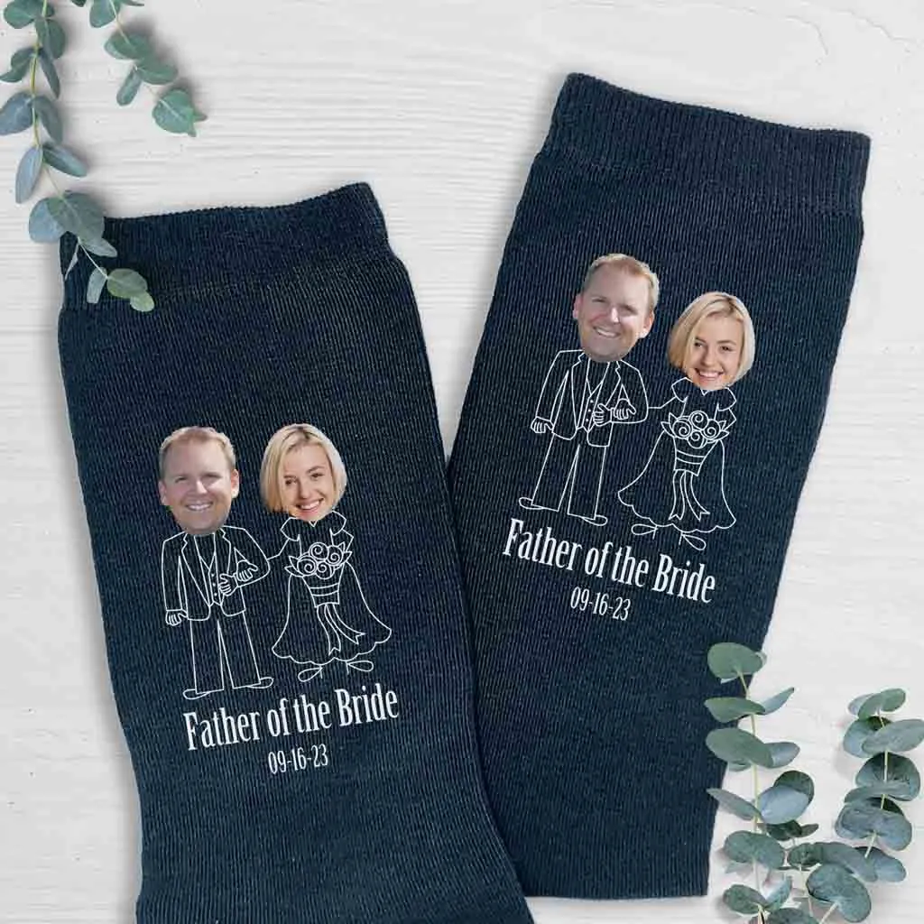 Custom Father Of The Bride Socks with Pictures