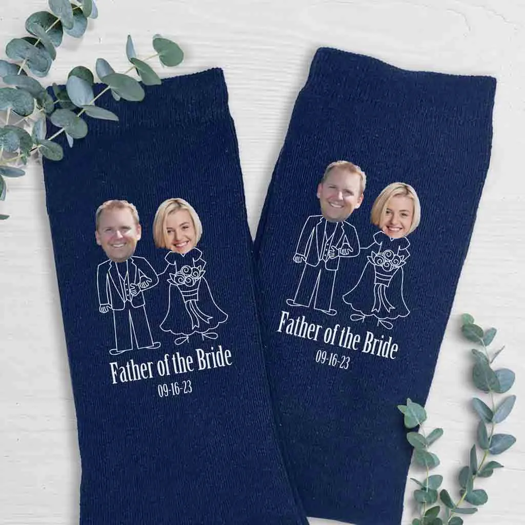 Custom Father Of The Bride Socks with Pictures