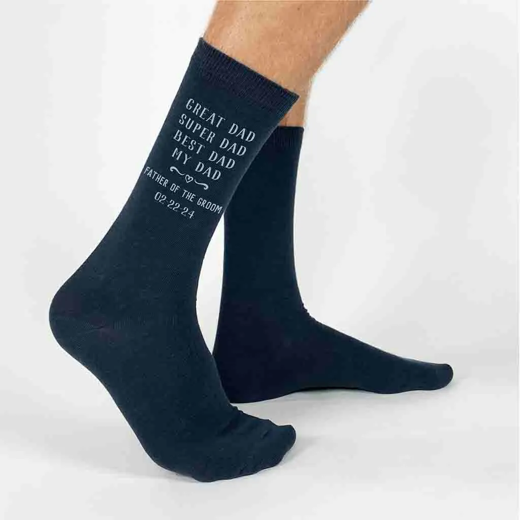 Custom Father of the Groom Wedding Socks | Best Dad Gift