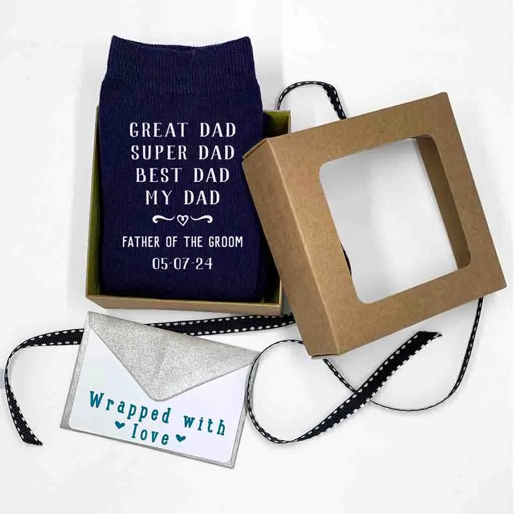 Custom Father of the Groom Wedding Socks | Best Dad Gift