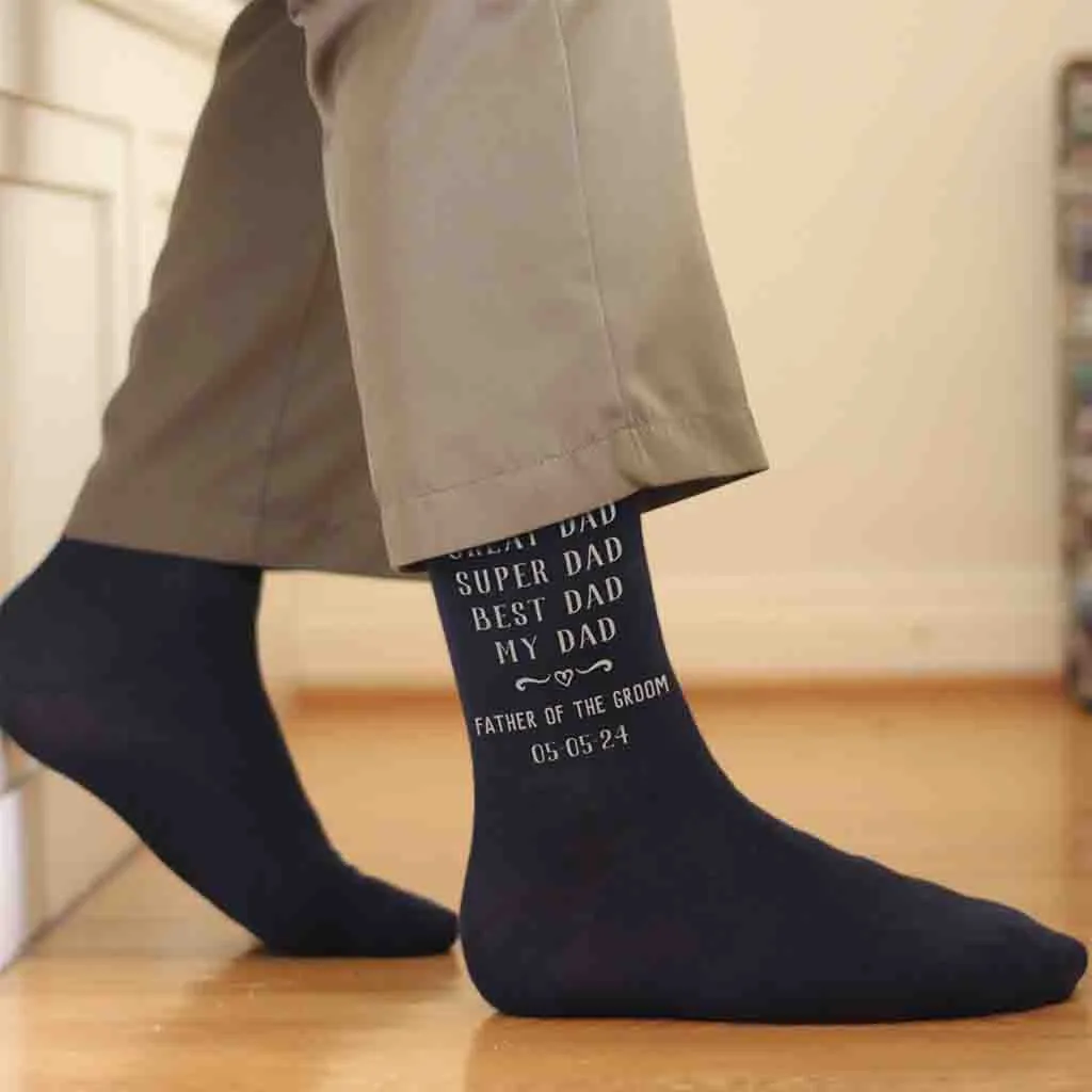 Custom Father of the Groom Wedding Socks | Best Dad Gift