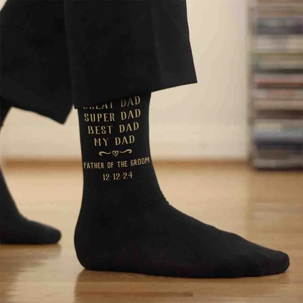 Custom Father of the Groom Wedding Socks | Best Dad Gift