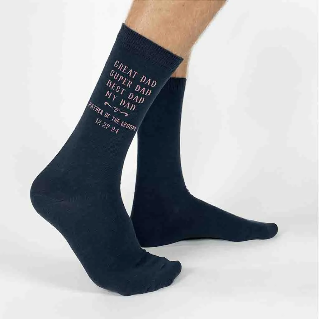 Custom Father of the Groom Wedding Socks | Best Dad Gift