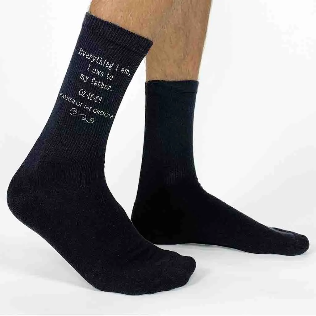 Custom Father of the Groom Wedding Socks