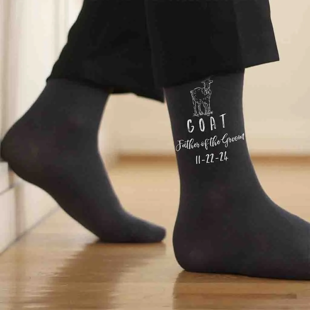 Custom Wedding Socks for Father of the Groom - Personalized and High Quality