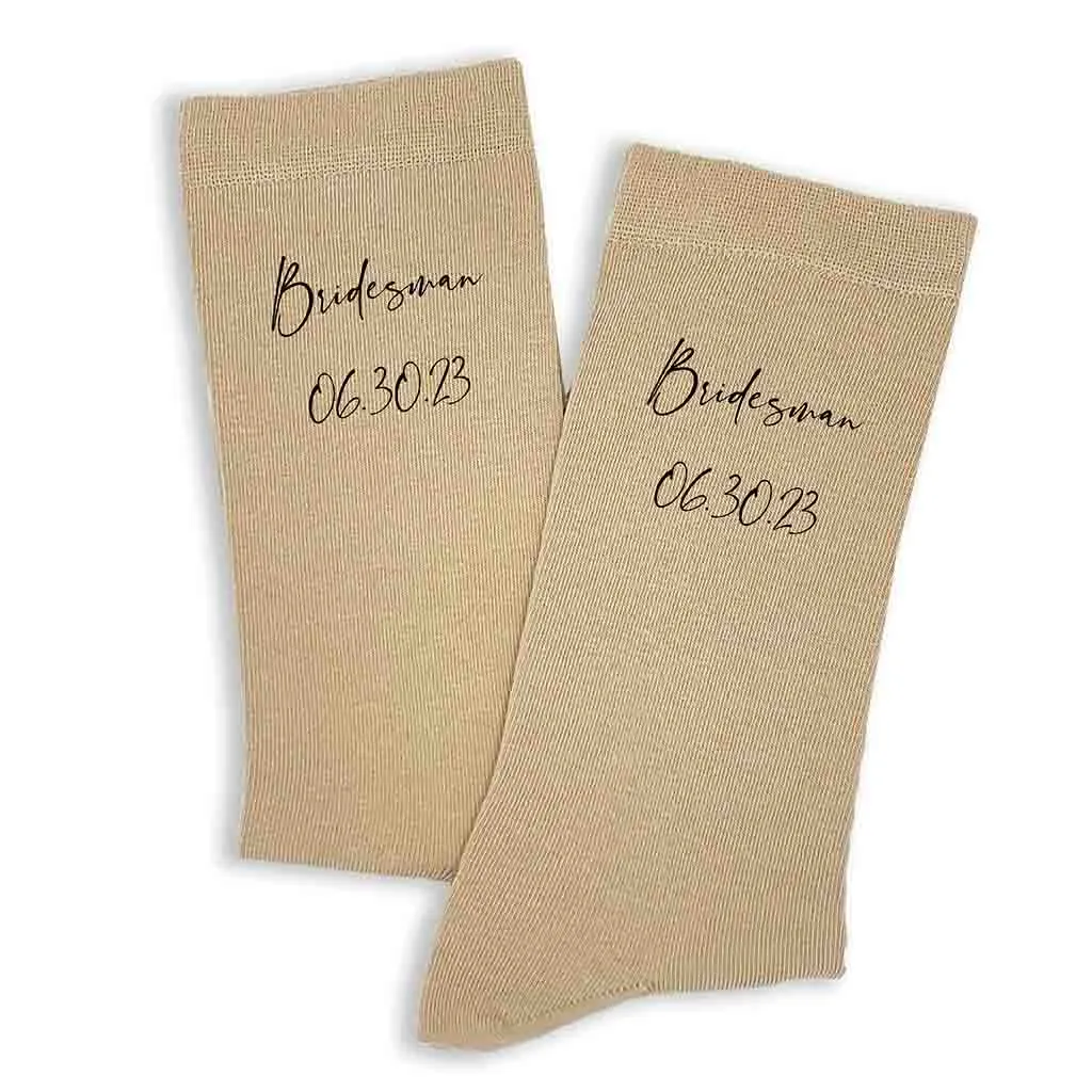 Custom Wedding Socks: Personalized Script Design