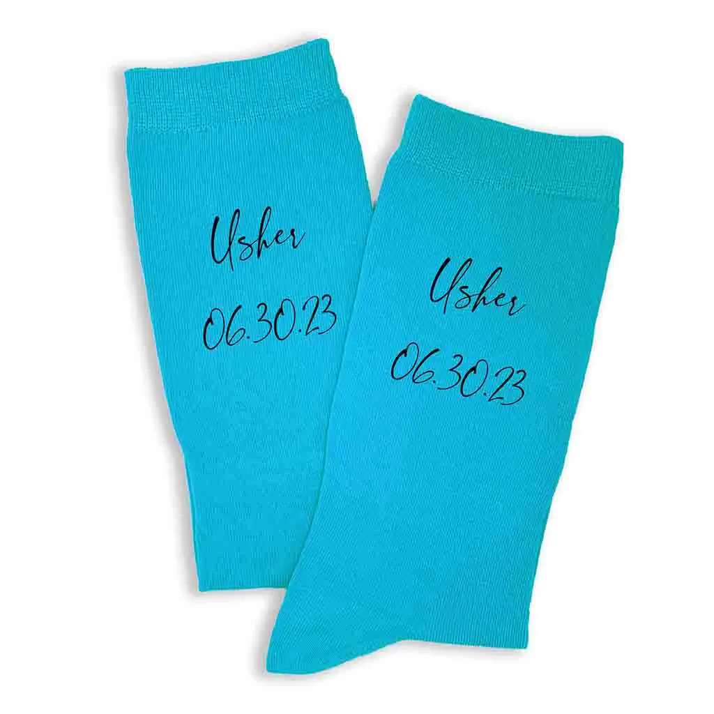 Custom Wedding Socks: Personalized Script Design