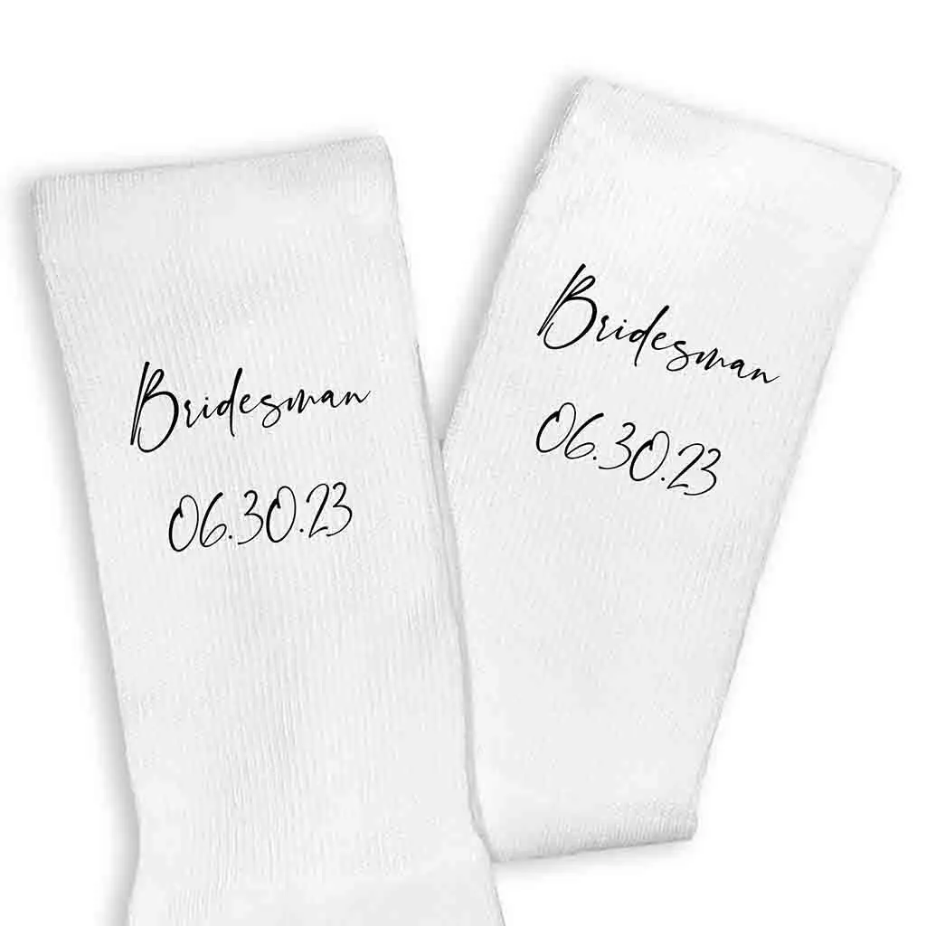 Custom Wedding Socks: Personalized Script Design