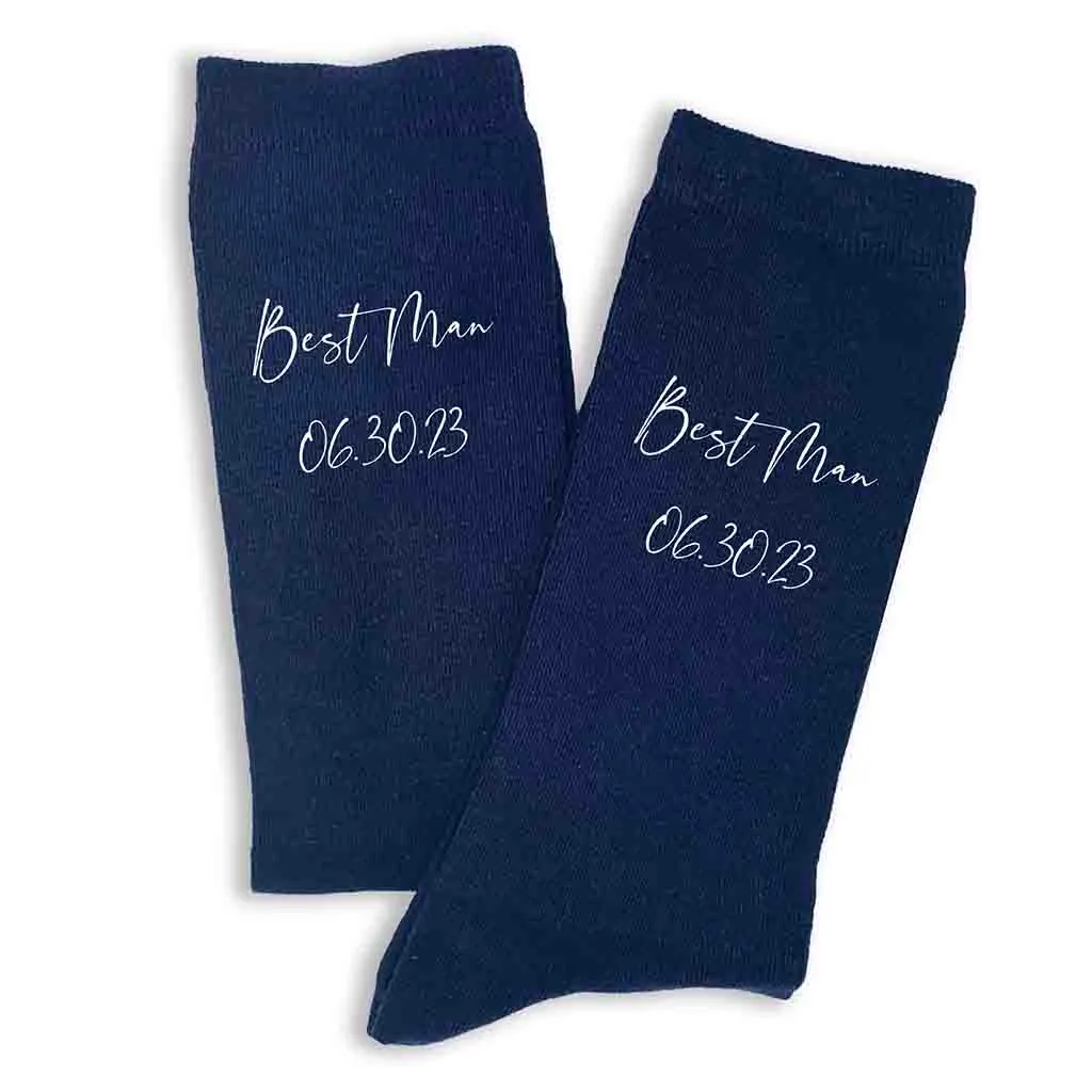 Custom Wedding Socks: Personalized Script Design