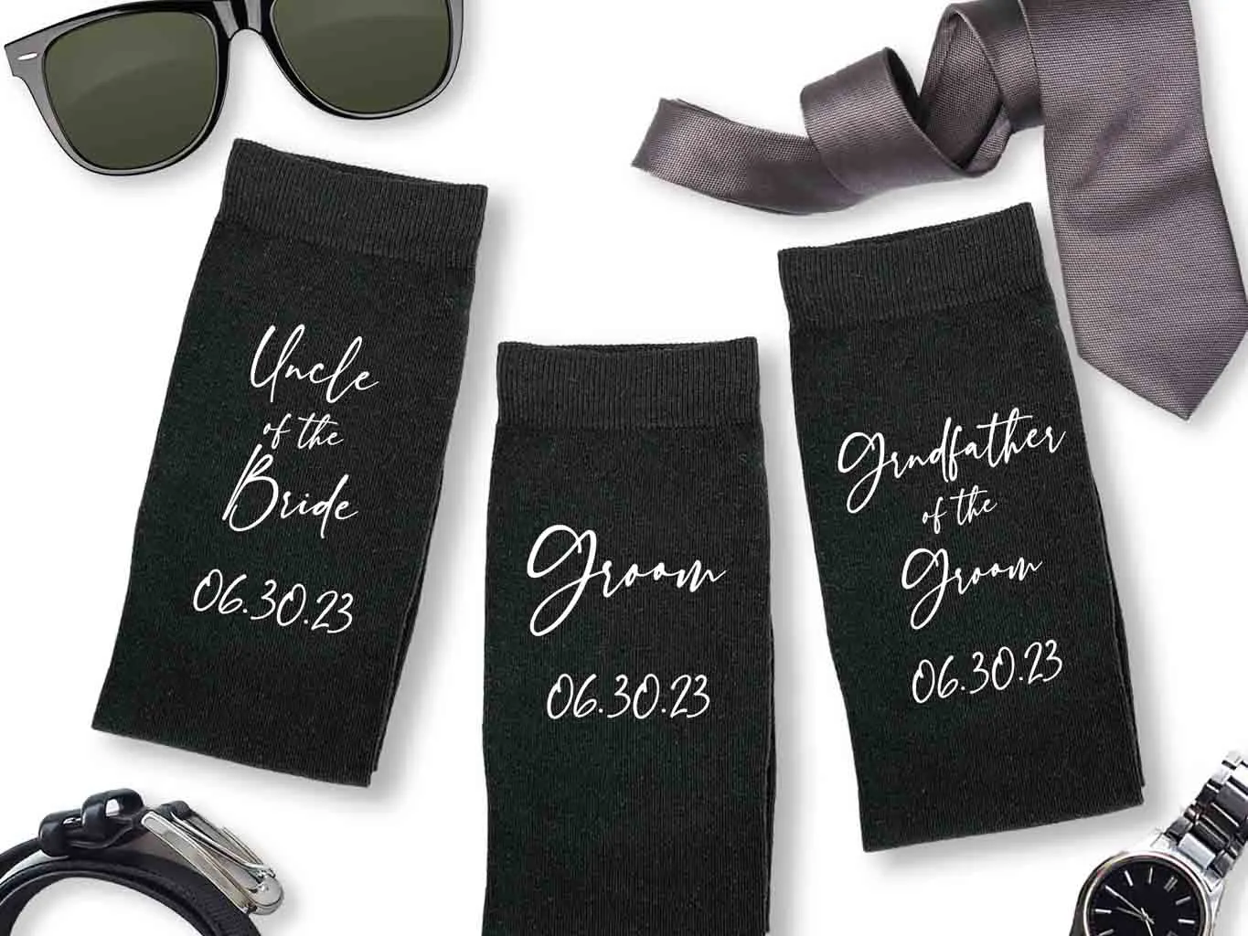 Custom Wedding Socks: Personalized Script Design