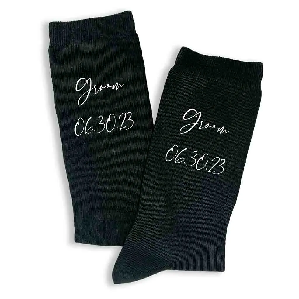 Custom Wedding Socks: Personalized Script Design