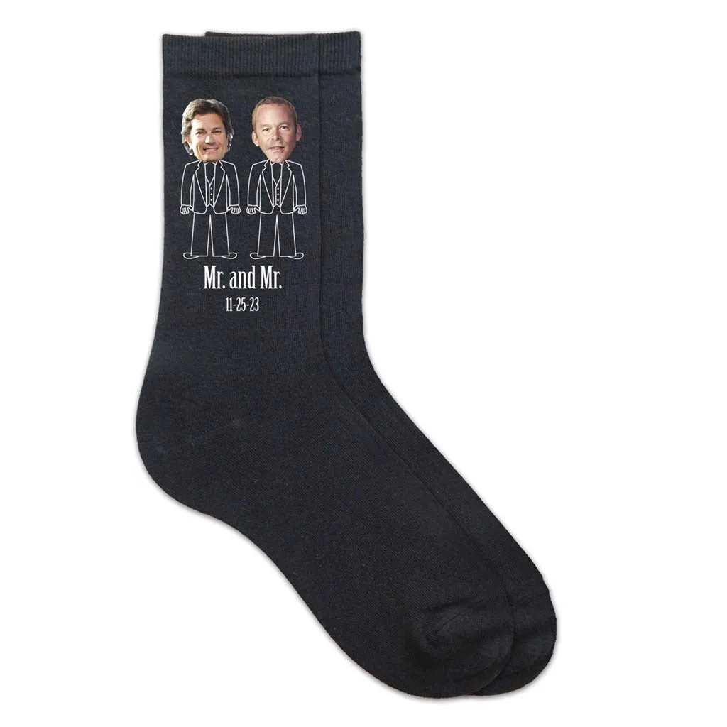 Customized Photo Wedding Socks for Mr. & Mr. Couples