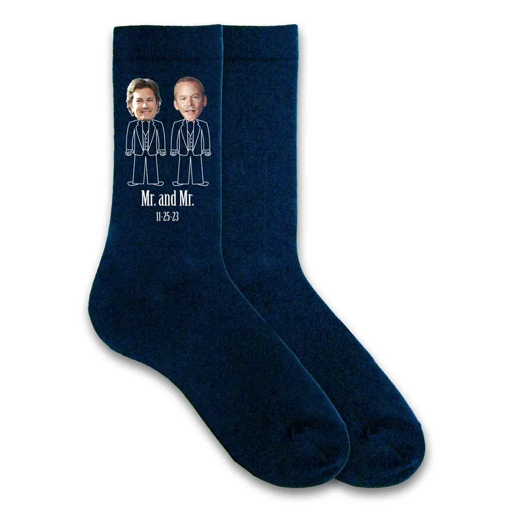 Customized Photo Wedding Socks for Mr. & Mr. Couples