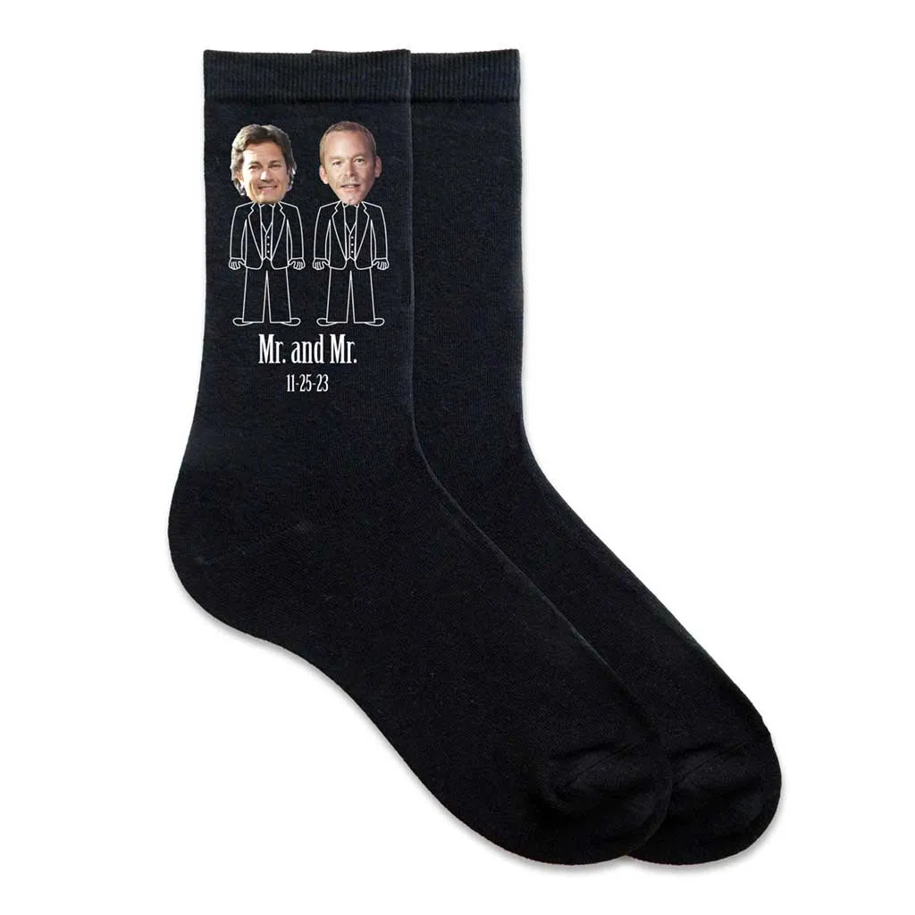 Customized Photo Wedding Socks for Mr. & Mr. Couples