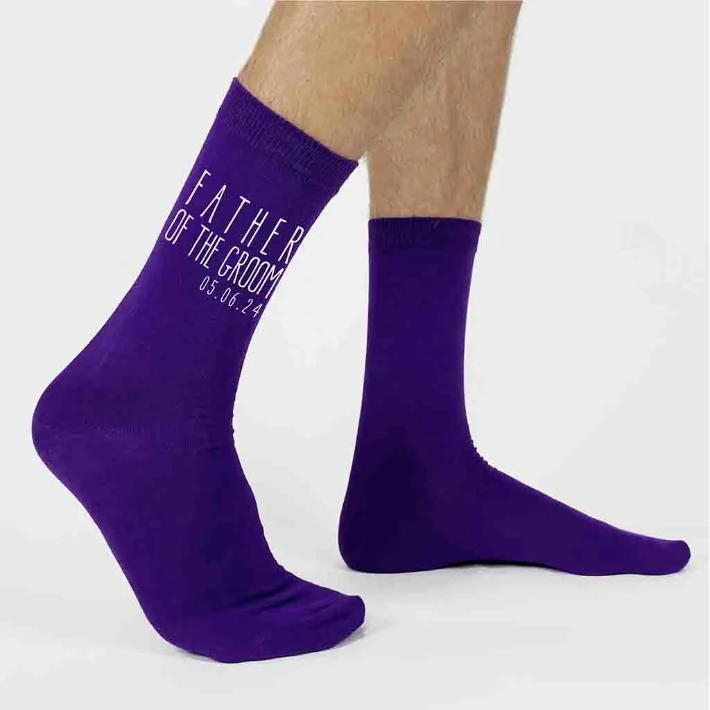 Customized Wedding Socks - Boho Style - Father of the Groom