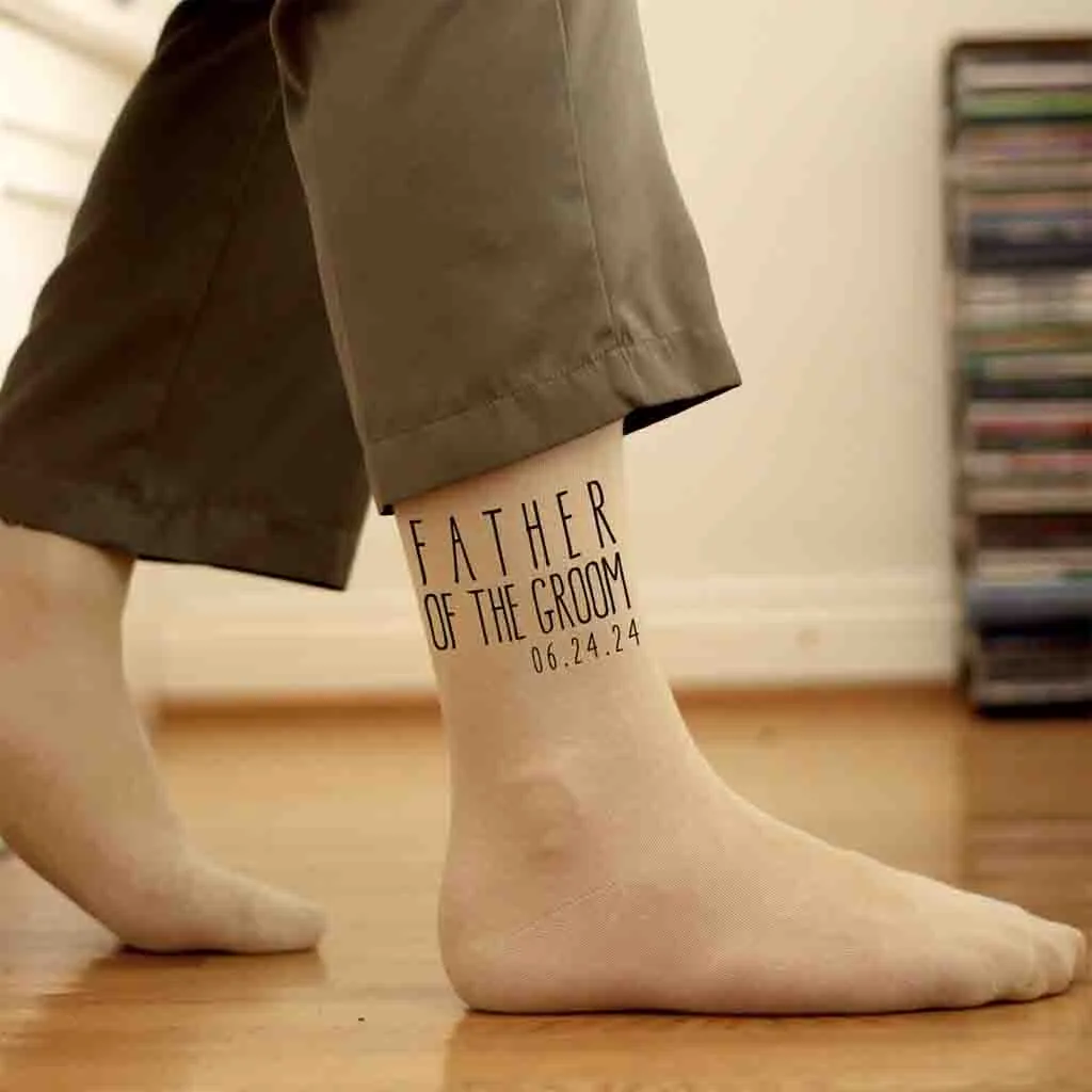 Customized Wedding Socks - Boho Style - Father of the Groom