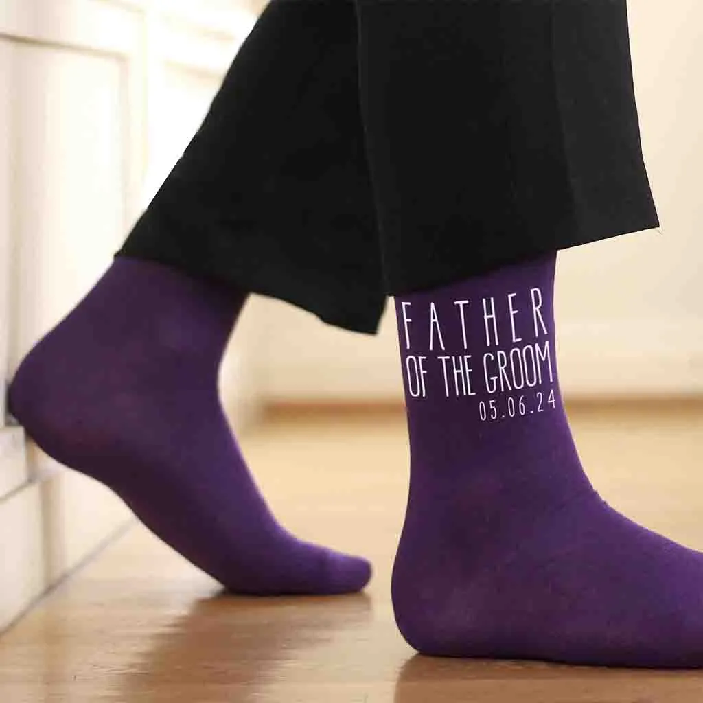 Customized Wedding Socks - Boho Style - Father of the Groom