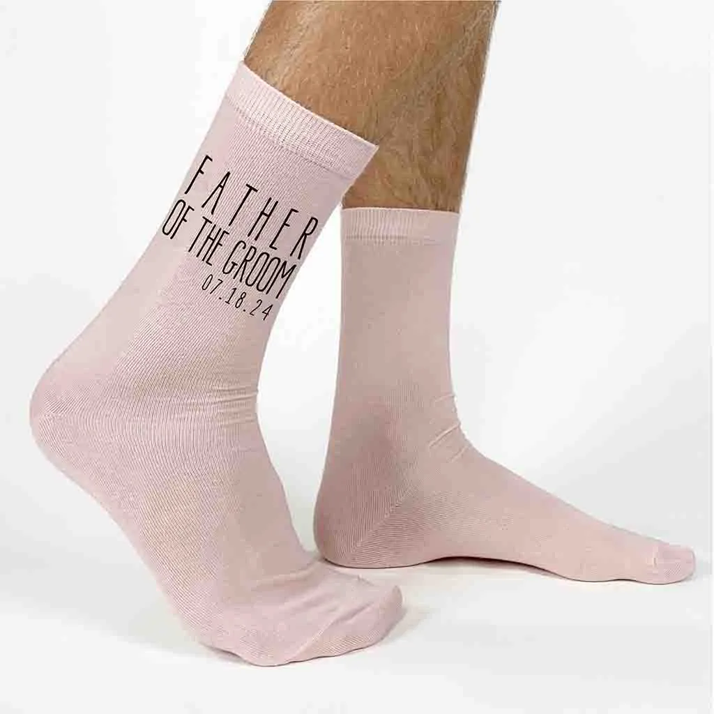 Customized Wedding Socks - Boho Style - Father of the Groom