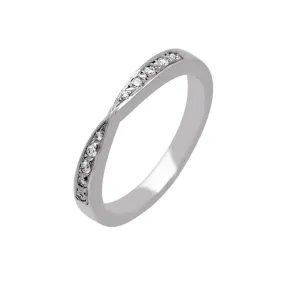 Diamond Set Wedding Band with Bow Shape