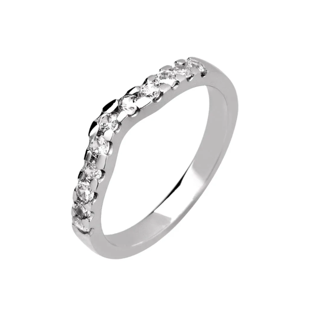 Diamond Wedding Band with Unique Shape