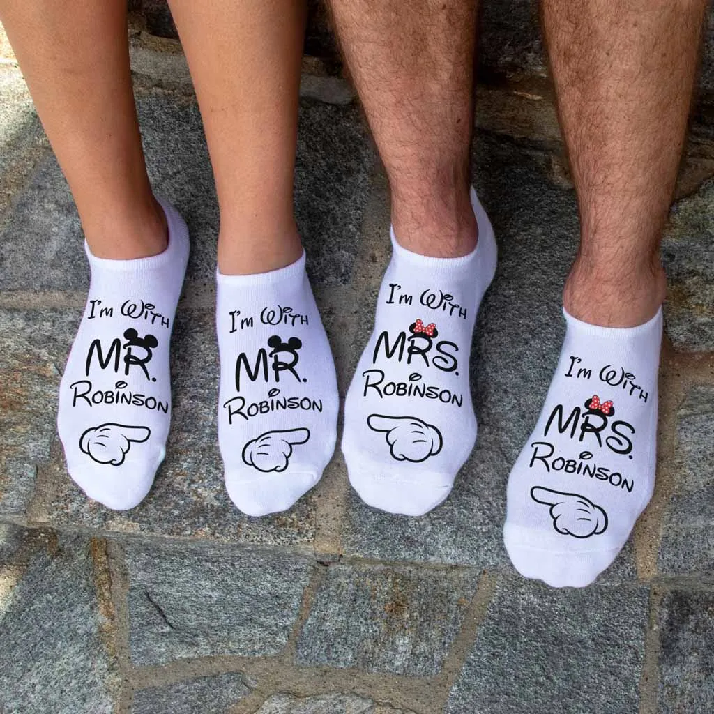 Disney Couple No Show Socks | Disney Inspired No Show Socks | Disney-Loving Couple Socks