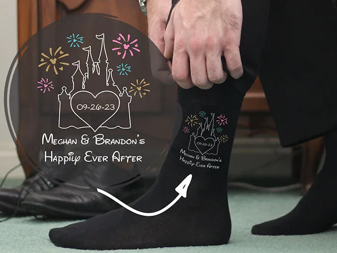 Disney Inspired Wedding Socks - Personalized Groom Socks with a Touch of Magic