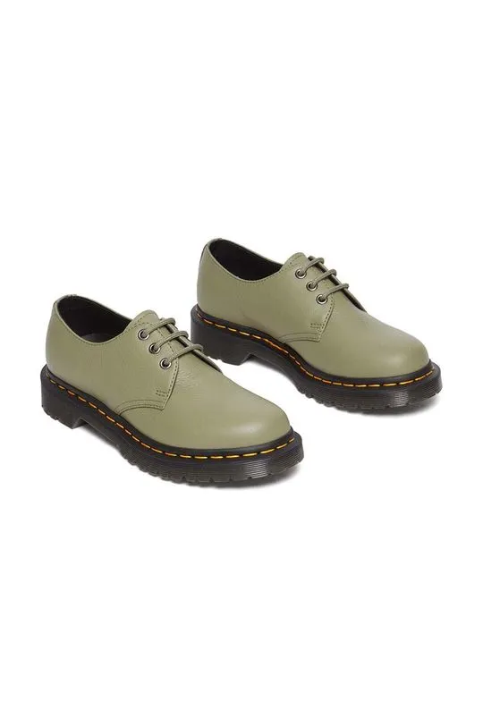 Dr. Martens leather shoes 1461 women's green color DM31696357