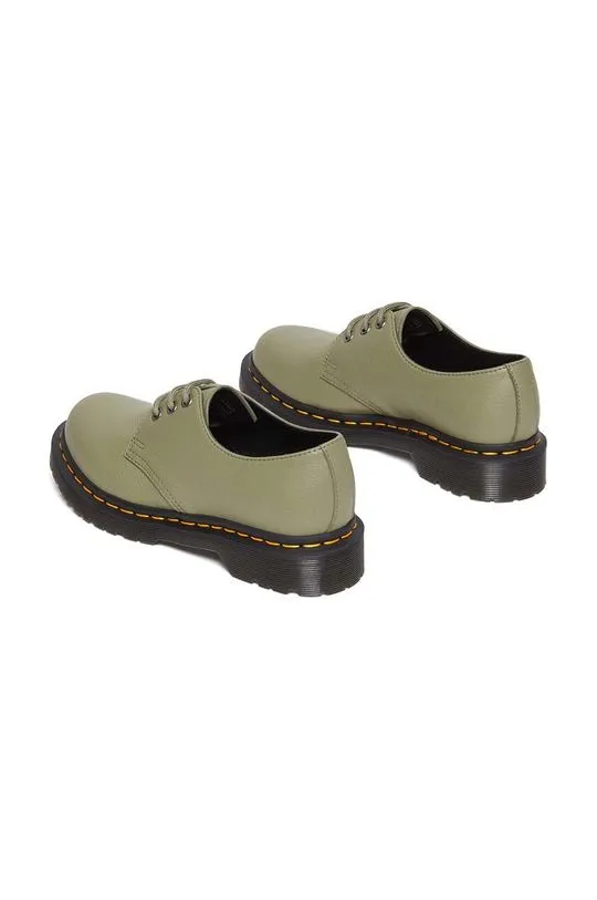 Dr. Martens leather shoes 1461 women's green color DM31696357