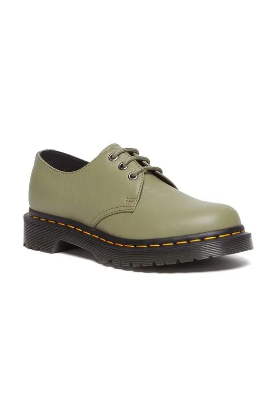 Dr. Martens leather shoes 1461 women's green color DM31696357