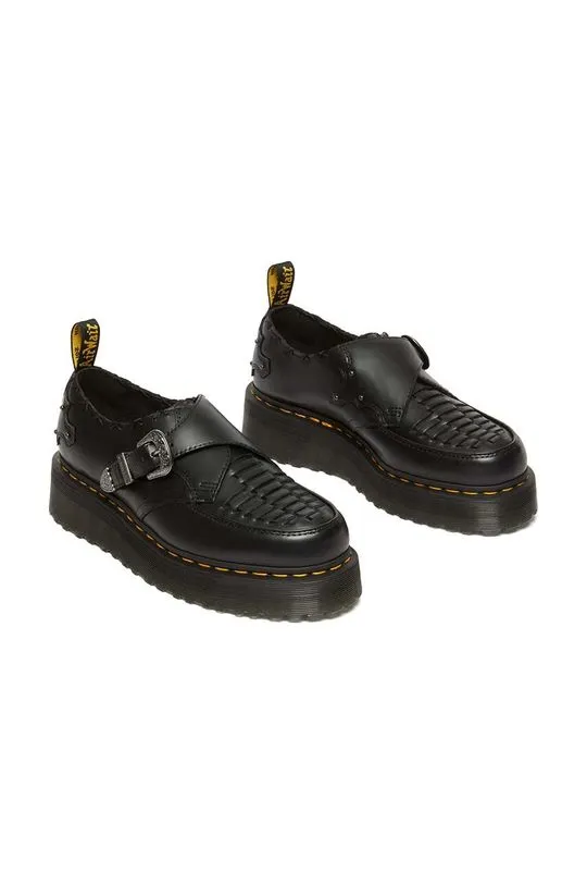 Dr. Martens leather shoes Ramsey Quad Monk women's black color DM31680001