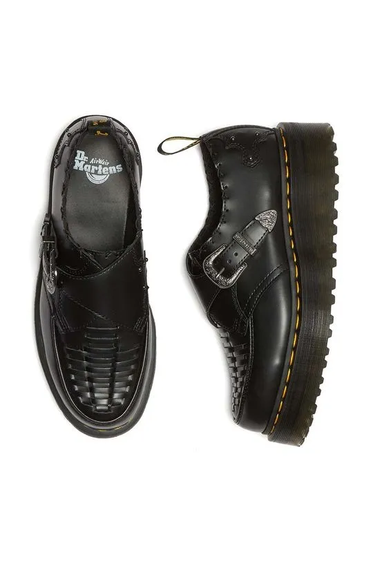 Dr. Martens leather shoes Ramsey Quad Monk women's black color DM31680001