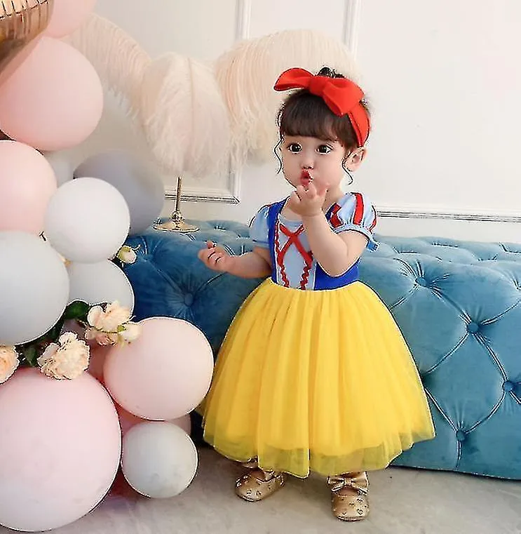 Dresses little girl's princess puffy costume dress-up cosplay birthday dress l