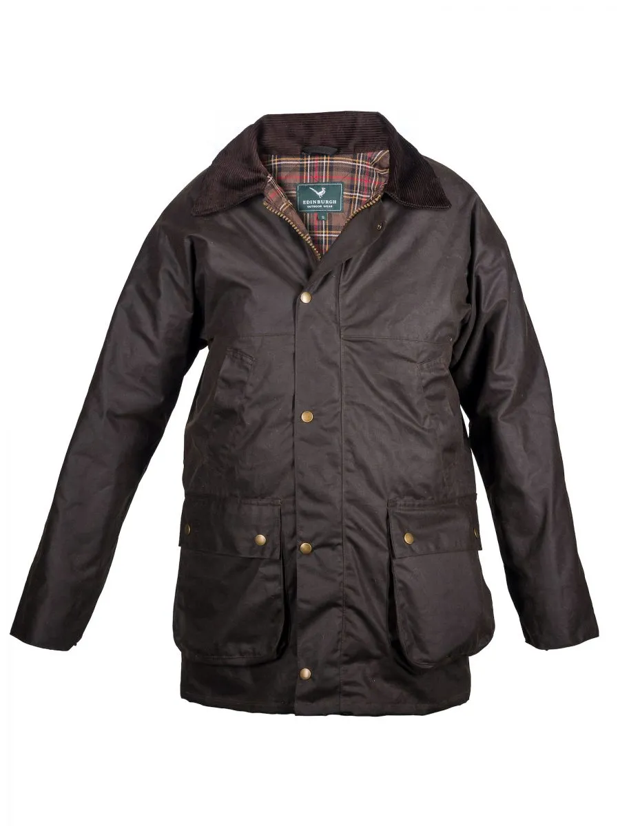 Edinburgh Outdoor Wear Men’s Wax Jacket – Brown