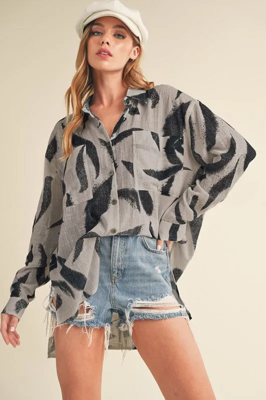 Elodie Printed Button Up Shirt