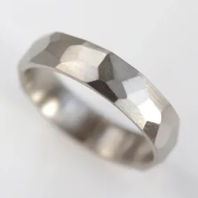 Faceted Wedding Band 